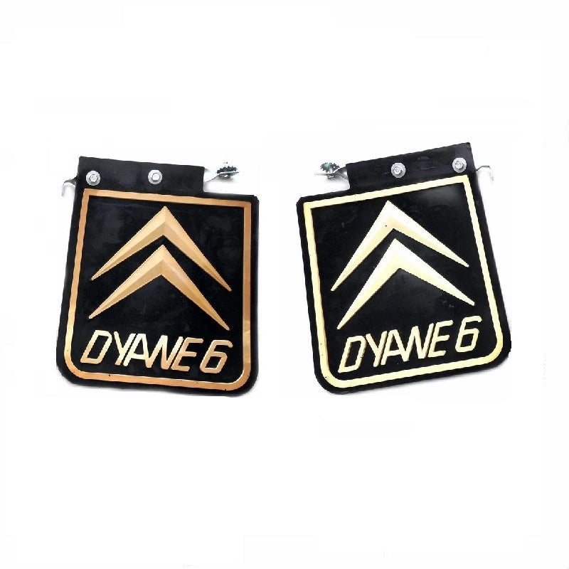 Coppia di paraschizzi per parafanghi posteriori con logo "Dyane 6" per Citroën Dyane.